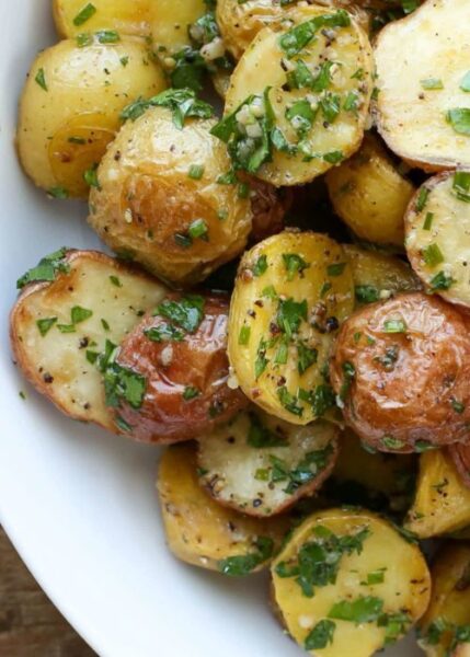 Carb Up  Roasted Potatoes & Spring Green Salad